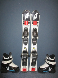 Detské lyže NORDICA TEAM RACE 70cm + Lyžiarky 16,5cm, TOP STAV