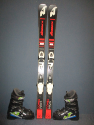 Juniorské lyže NORDICA COMBI PRO S 130cm + Lyžiarky 25,5cm, VÝBORNÝ STAV