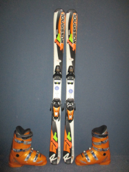 Juniorské lyže ROSSIGNOL RADICAL 130cm + Lyžiarky 25,5cm, SUPER STAV