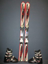 Juniorské lyže TECNO PRO XT TEAM 130cm + Lyžiarky 25cm, SUPER STAV