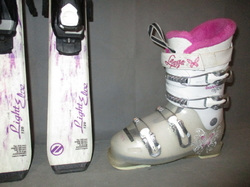 Juniorské lyže DYNAMIC LIGHT ELVE 120cm + Lyžiarky 24,5cm, SUPER STAV