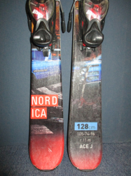 Juniorské freestyle lyže NORDICA THE ACE 128cm, VÝBORNÝ STAV